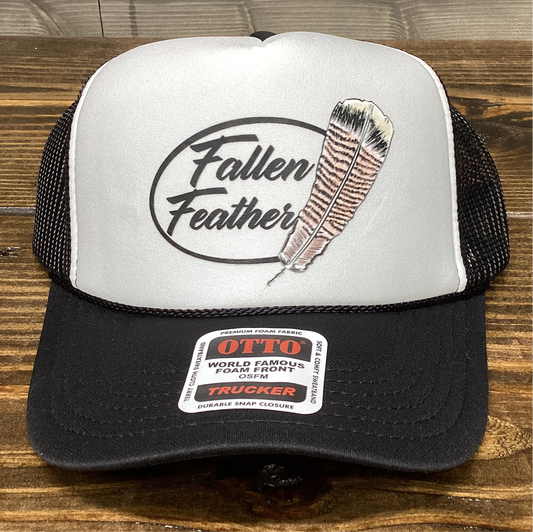 Oval Turkey Feather Foam Trucker