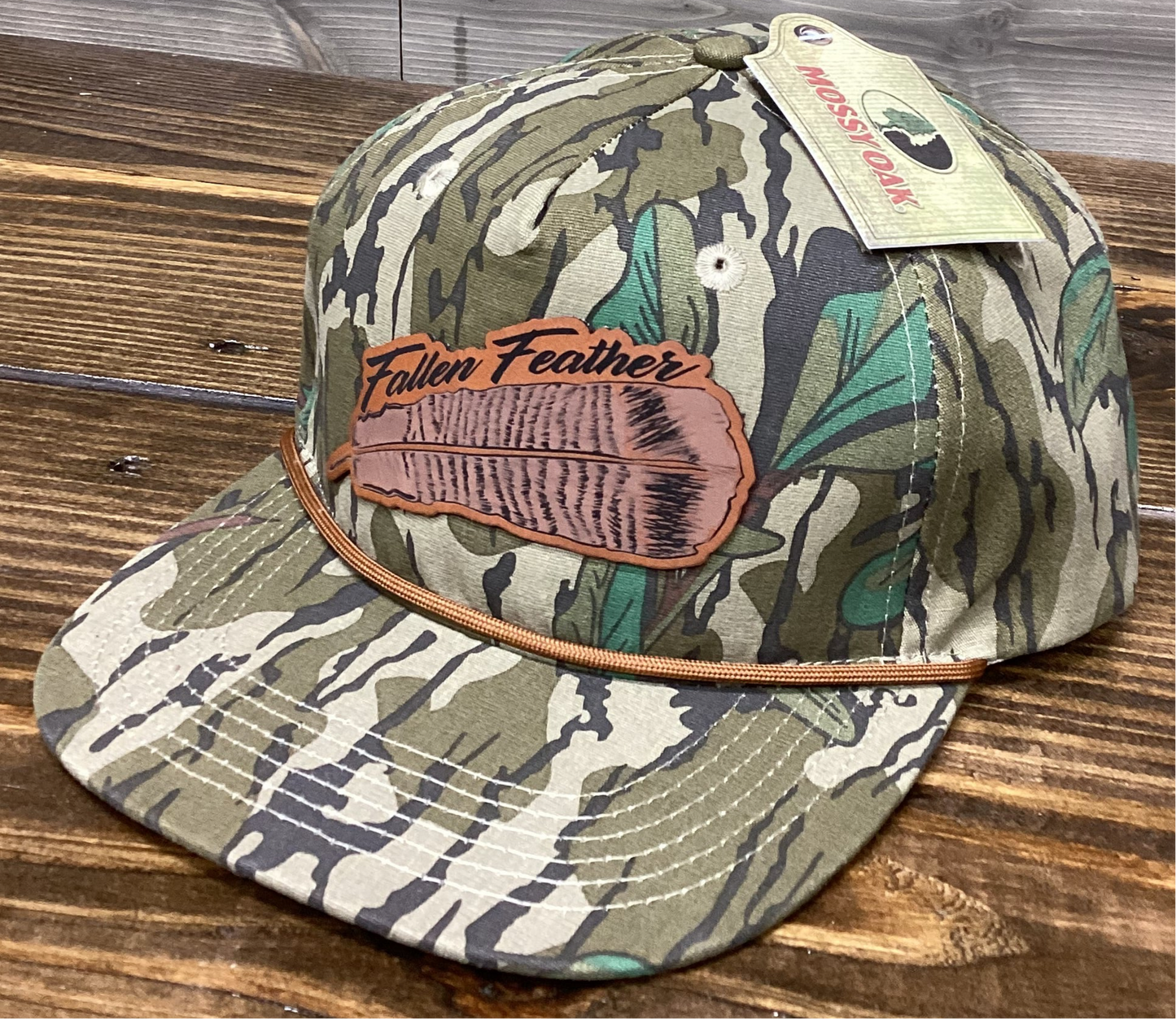 Mossy Oak Greenleaf x Pinhoti Leather Turkey Feather Patch