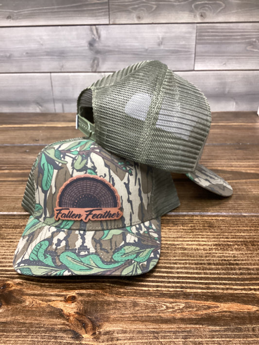 Mossy Oak Greenleaf Fan Patch Trucker SnapBack