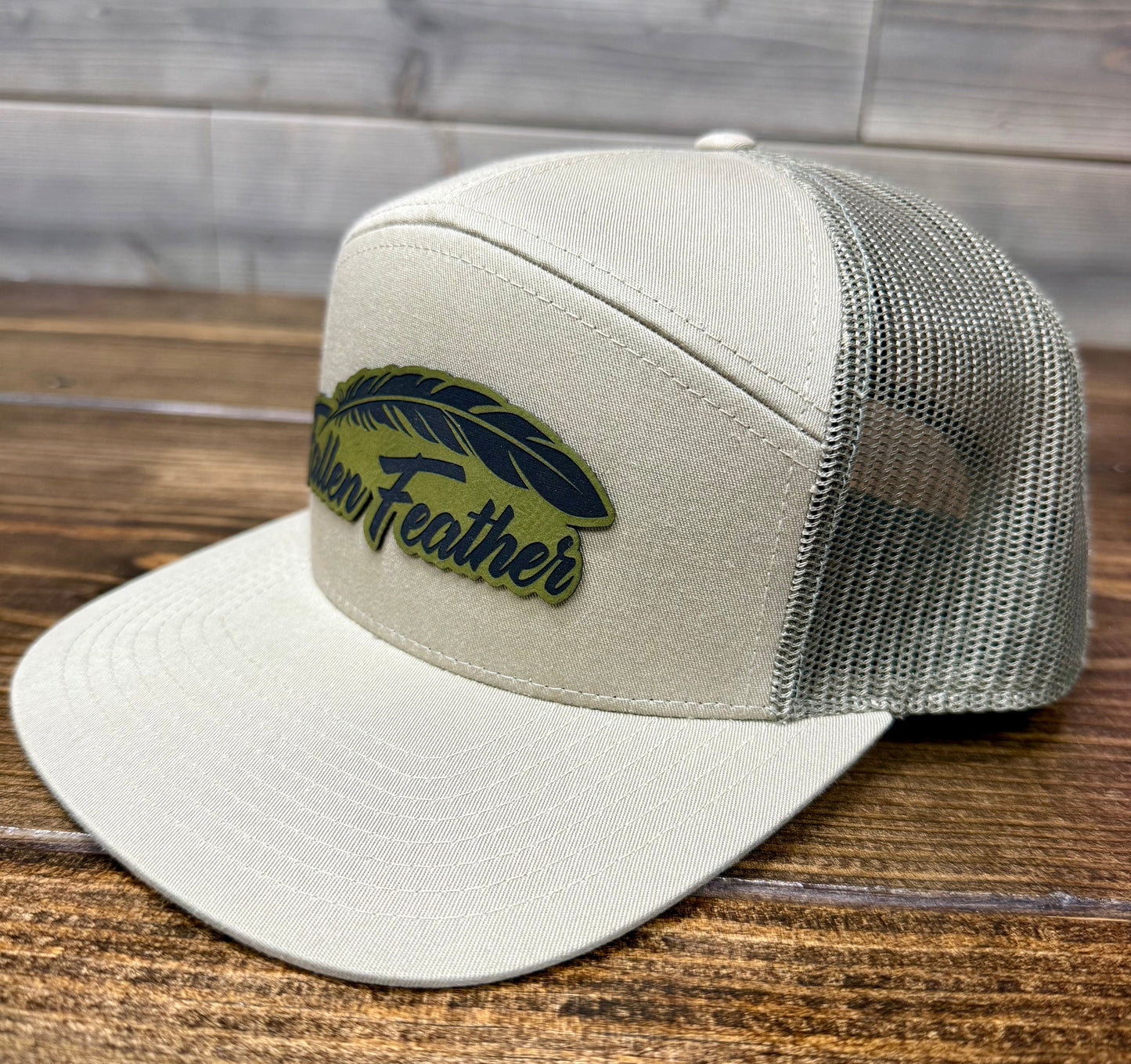 Pale Khaki/Loden Richardson 7panel - Green OG Logo