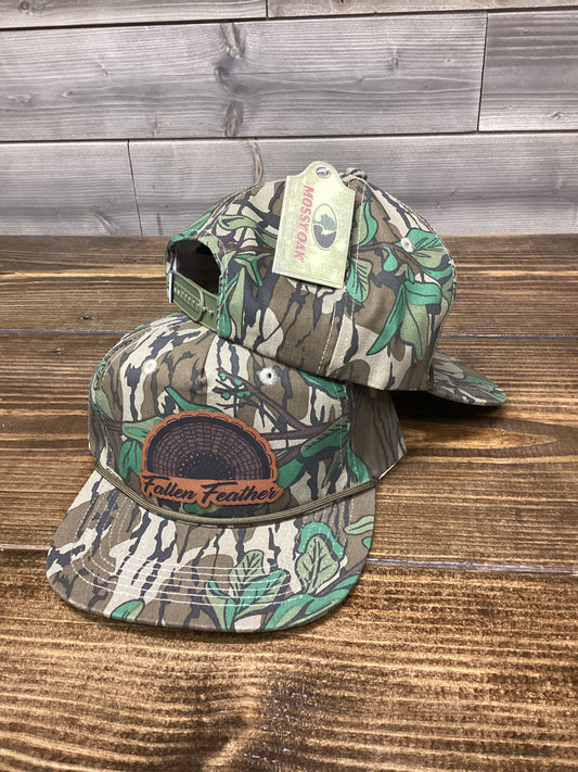 Mossy Oak Greenleaf  Leather Fan Patch SnapBack