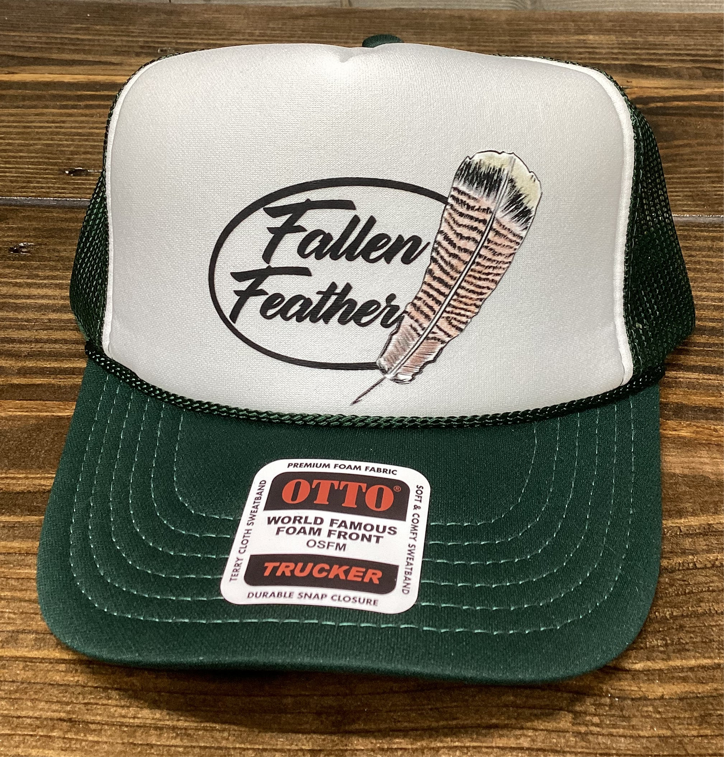 Oval Turkey Feather Foam Trucker
