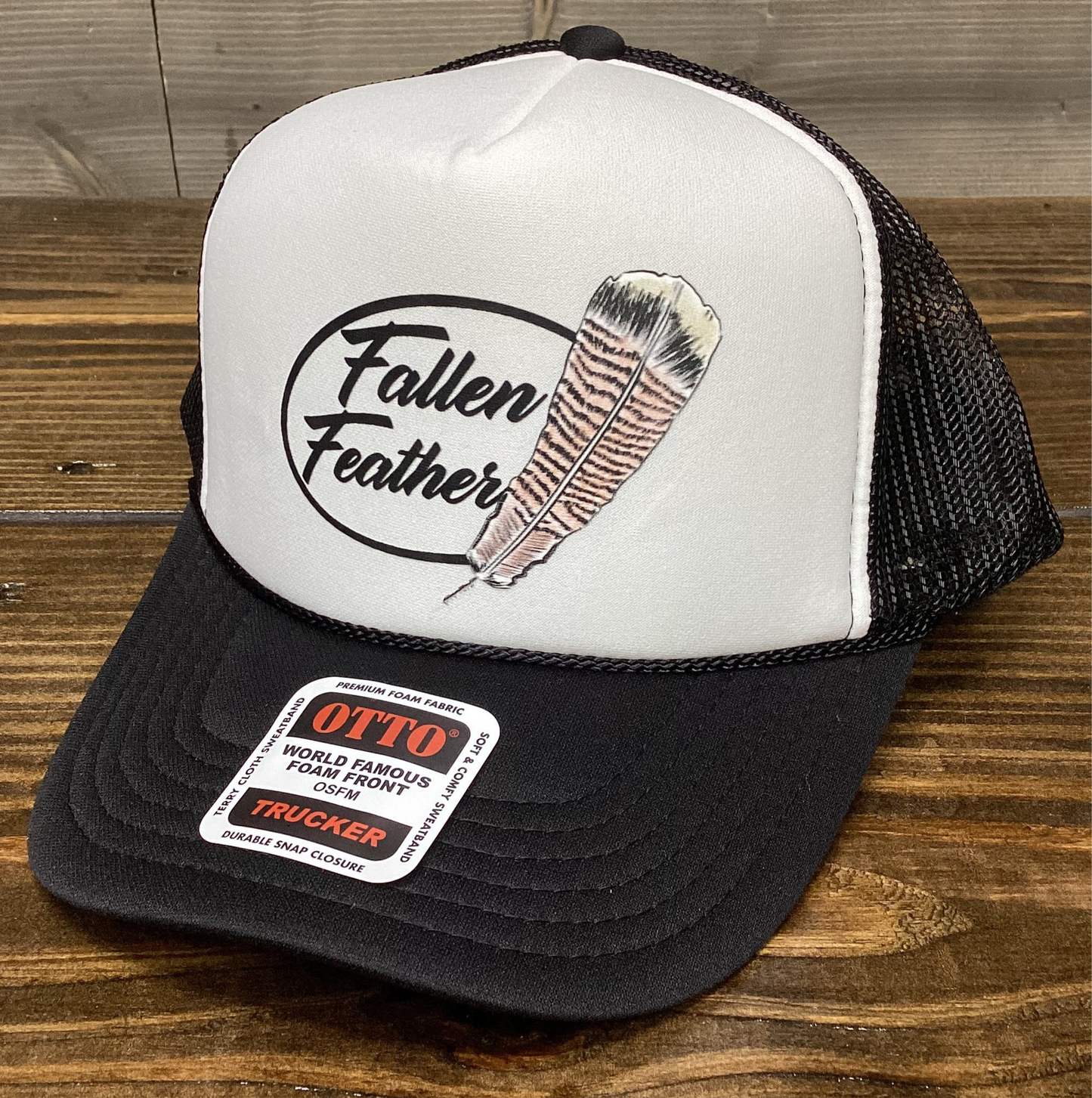 Oval Turkey Feather Foam Trucker