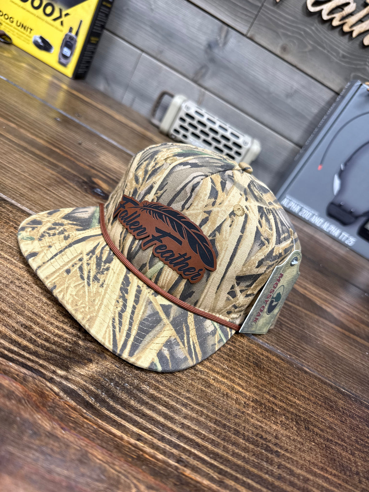Mossy Oak Shadow Grass / OG Leather Patch Hat