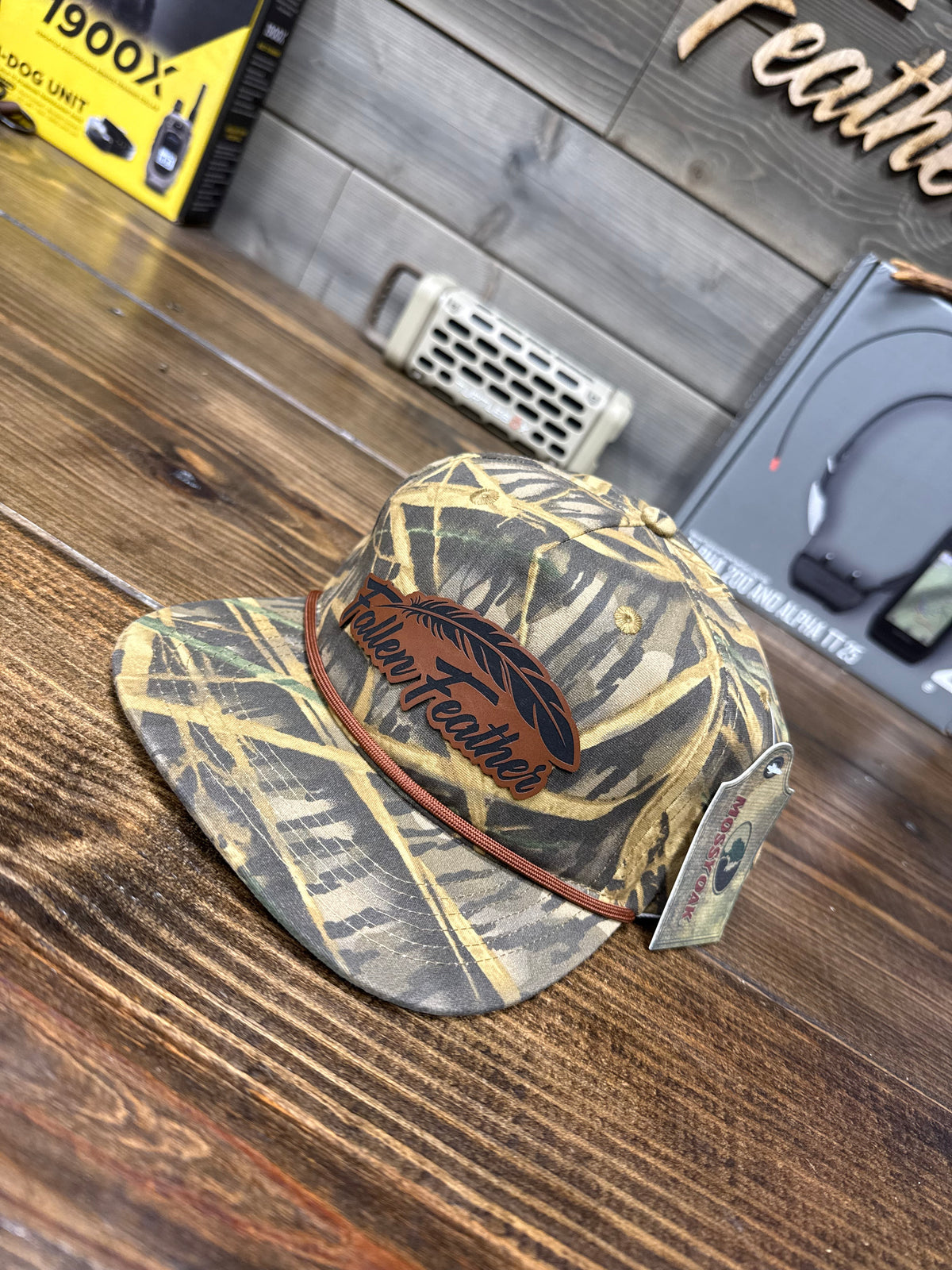 Mossy Oak Shadow Grass / OG Leather Patch Hat