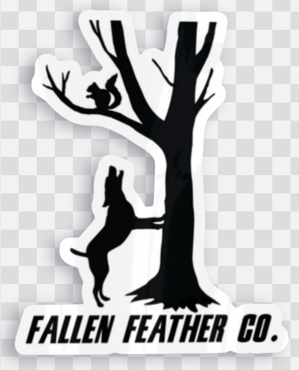 Fallen Feather Squirrel Dog Sticker